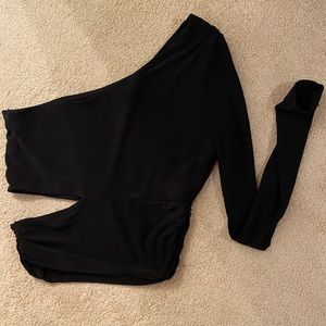 Black one shoulder top